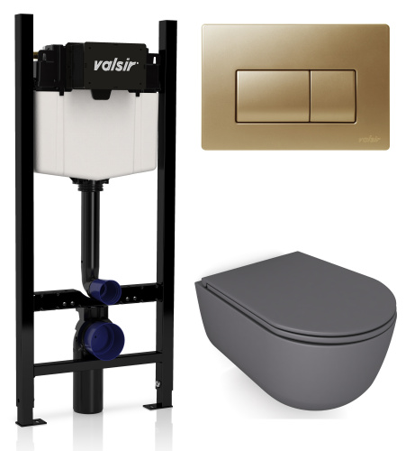 Комплект унитаза с инсталляцией VALSIR KIT VSMG 7334GM Slim